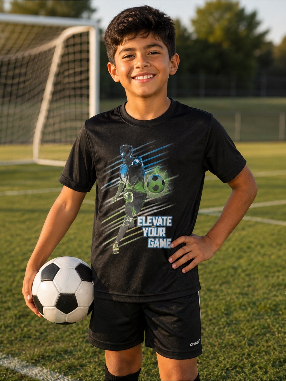 Athletic Works Performance Active T-Shirt - Boys Medium 8 - Soccer Graphic